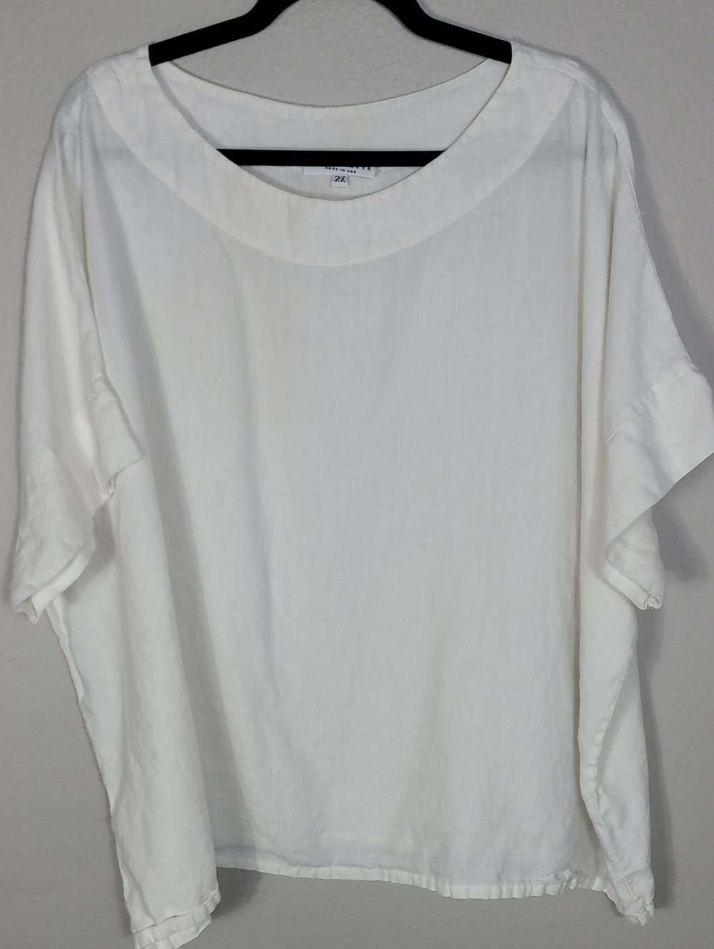 Bryn Walker 100% Linen Dolman Tunic Top Size 2X Coastal Grandma Minimalist